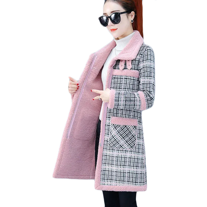 Wool Coat Peacoat - 여성용 양모 모직 코트, 두꺼운 플러스