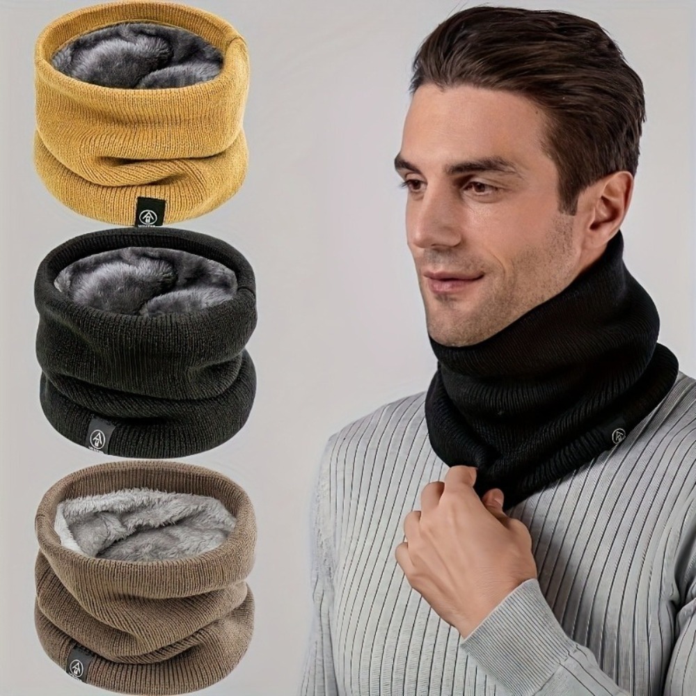 Neck Gaiter Fleece - 겨울용 남성 니트 넥워머, 플리스 안감