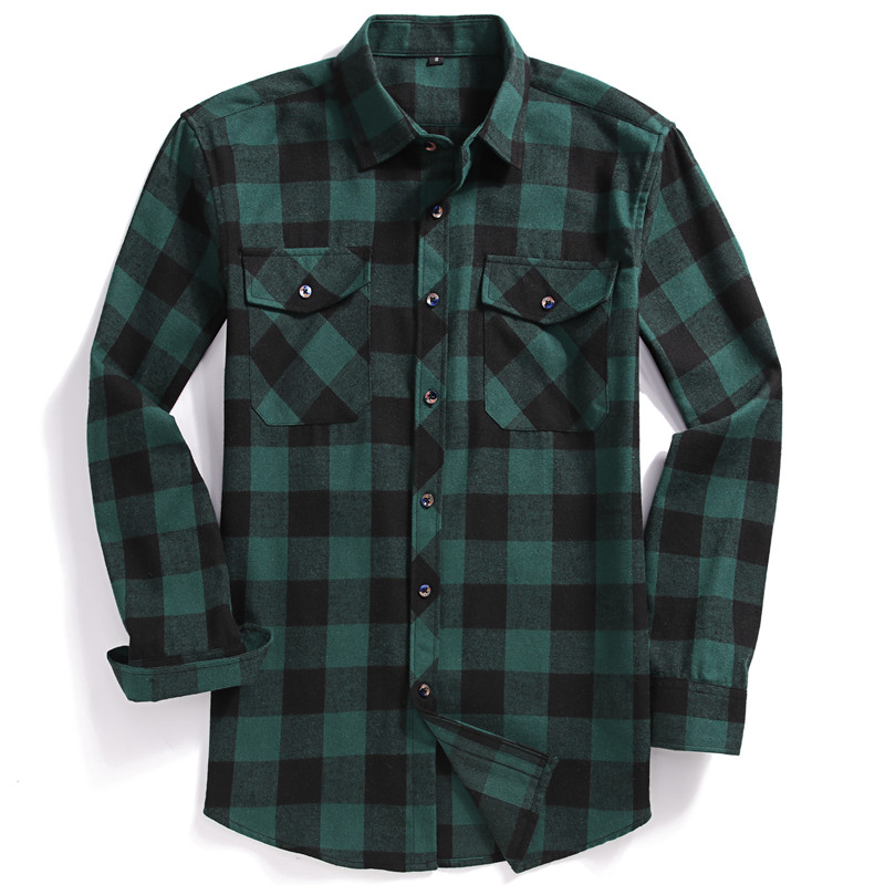가을 남성 긴팔 캐주얼 버튼 셔츠 플란넬 체크 무늬 레 - Flannel Shirt Lined 리뷰 및 가격