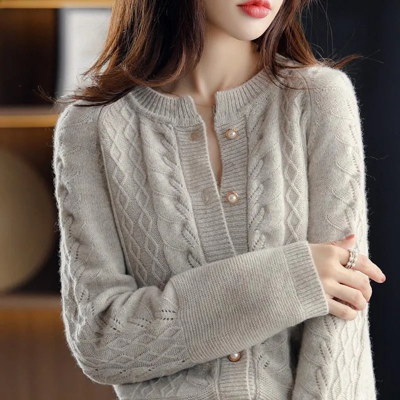 빈티지 니트 가디건 자켓 여성용 2026 봄 가을 신상 - Wool Coat Peacoat 리뷰 및 가격