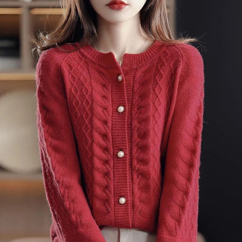 빈티지 니트 가디건 자켓 여성용 2026 봄 가을 신상 - Wool Coat Peacoat 리뷰 및 가격