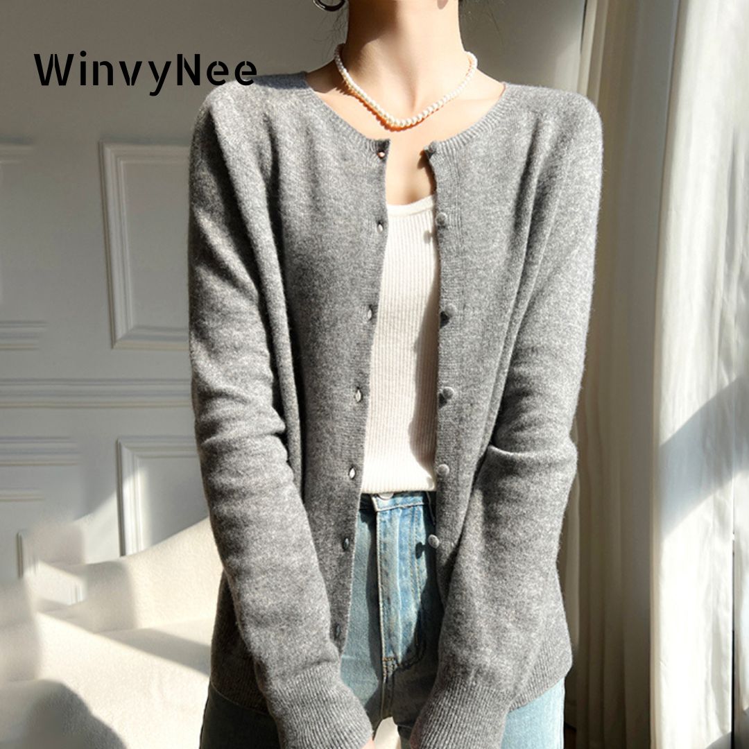 WinvyNee 2024 여성용 울 가디건 니트 스웨터 - Wool Coat Peacoat 리뷰 및 가격