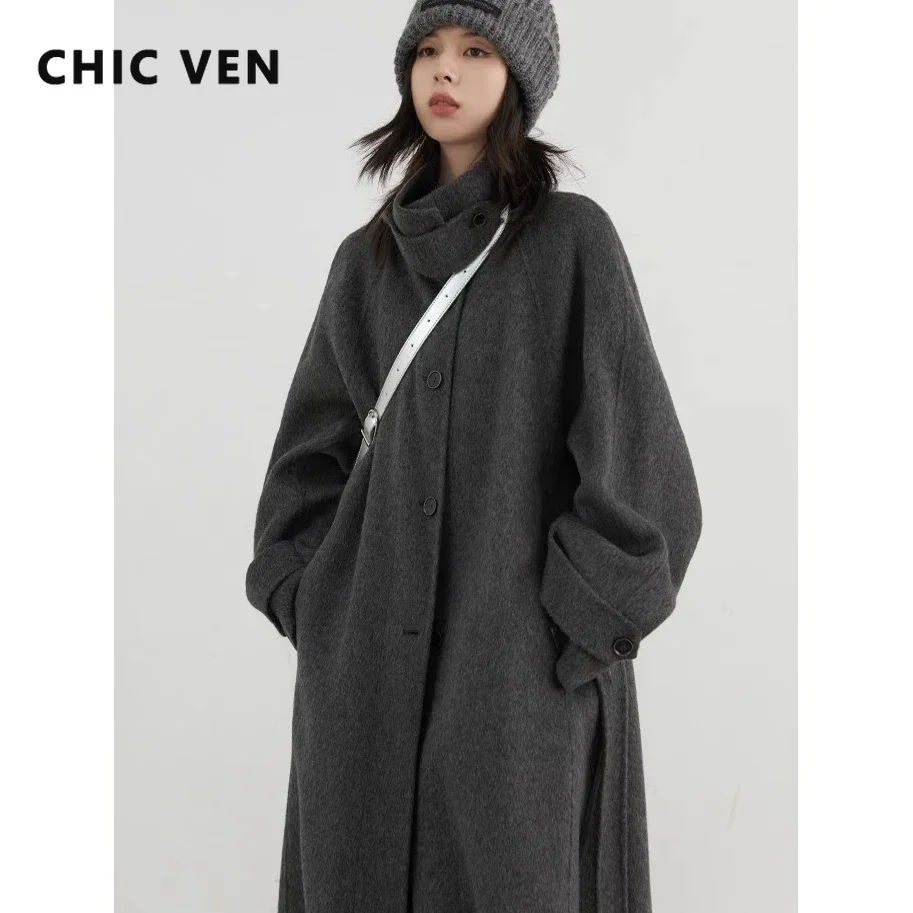 CHIC VEN 한국 여성 모직 코트, 싱글 브레스트, - Wool Coat Peacoat 리뷰 및 가격