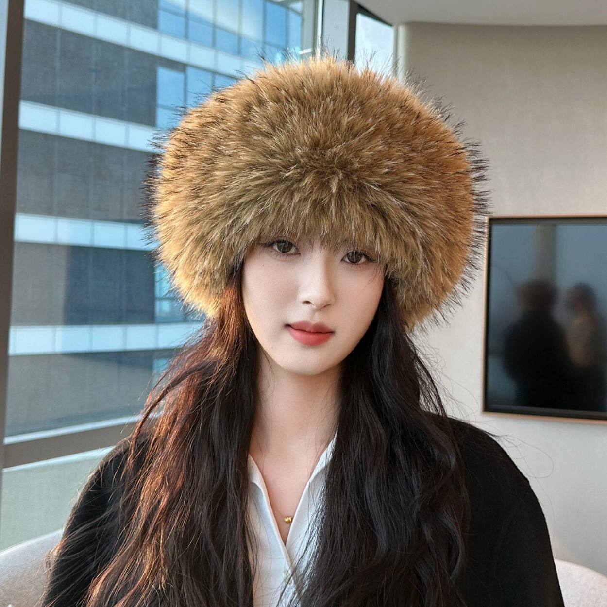 부드러운 플러시 인조 여우털 원형 오픈탑 모자, 따뜻하 - Knit Beanie Hat Warm 리뷰 및 가격