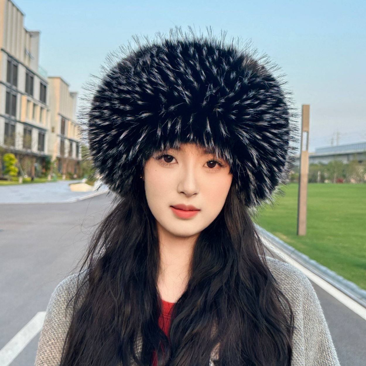 부드러운 플러시 인조 여우털 원형 오픈탑 모자, 따뜻하 - Knit Beanie Hat Warm 리뷰 및 가격