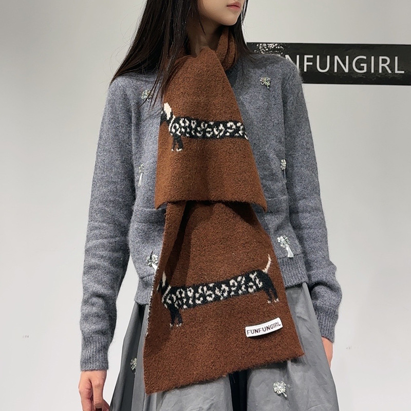 한국 버전 울 혼방 강아지 자카드 스카프 여성 남성 따 - Wool Scarf Men 리뷰 및 가격