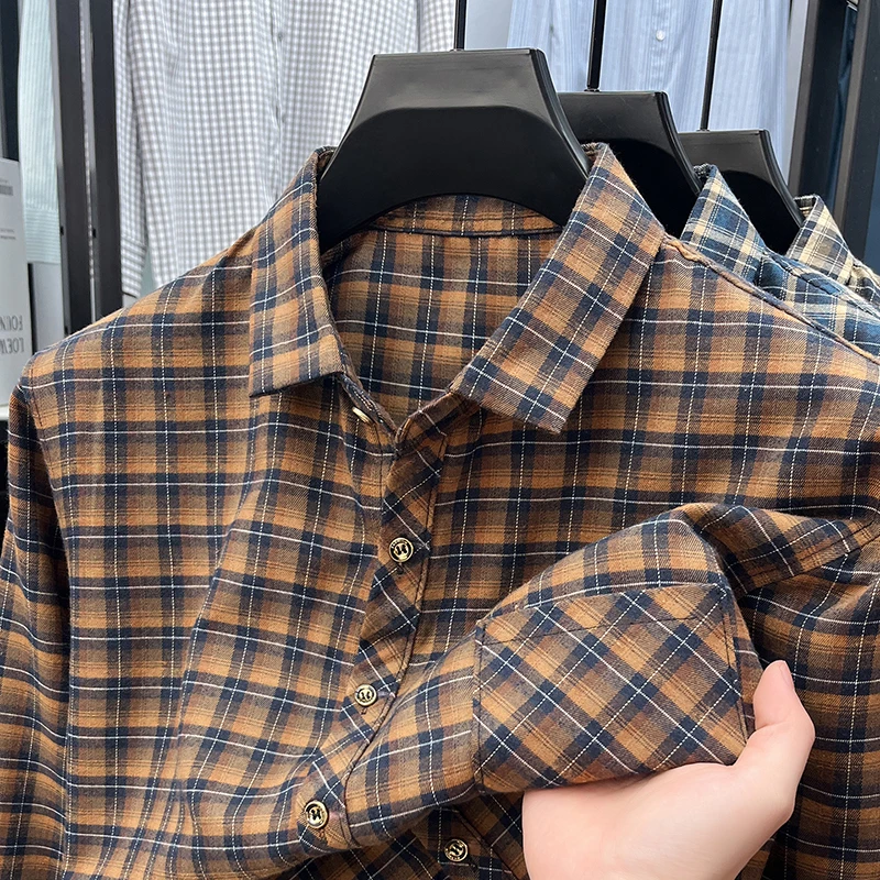 남성용 라펠 칼라 플래드 셔츠 긴팔 버튼다운 편안하고  - Flannel Shirt Lined 리뷰 및 가격