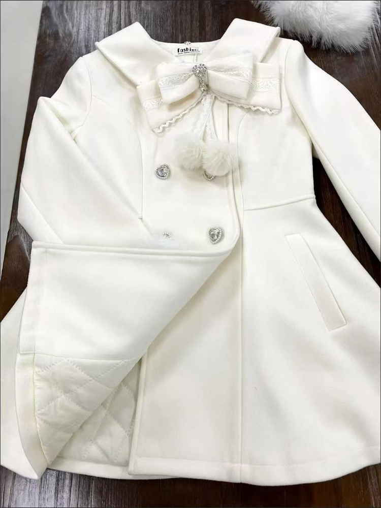 일본풍 가을 겨울 우아한 카와이 코트 여성용 인조 퍼  - Wool Coat Peacoat 리뷰 및 가격