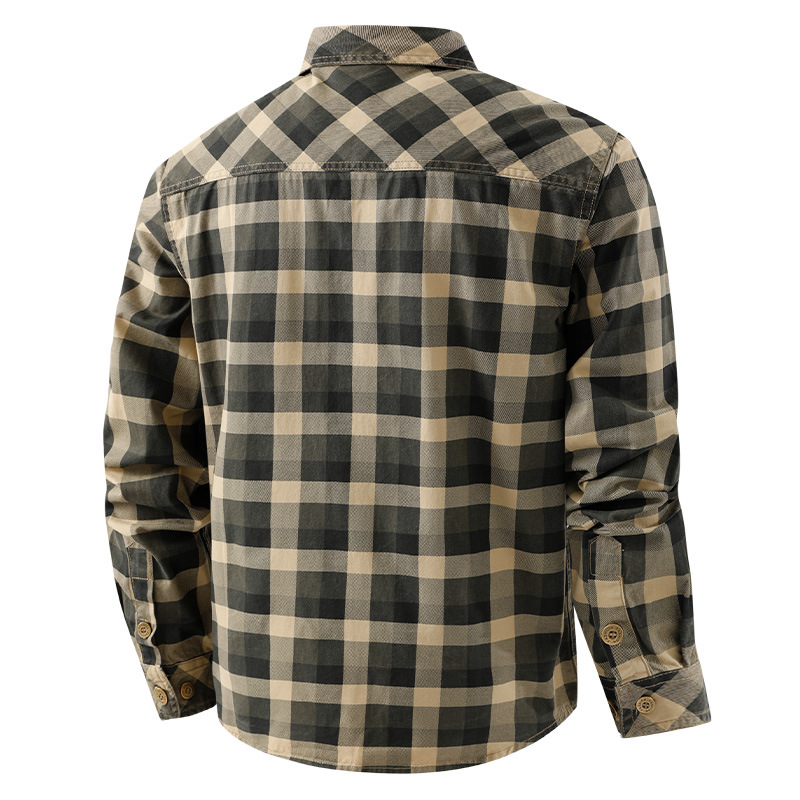 남성 레트로 워크웨어 체크 셔츠 순면 멀티 포켓 캐주얼 - Flannel Shirt Lined 리뷰 및 가격