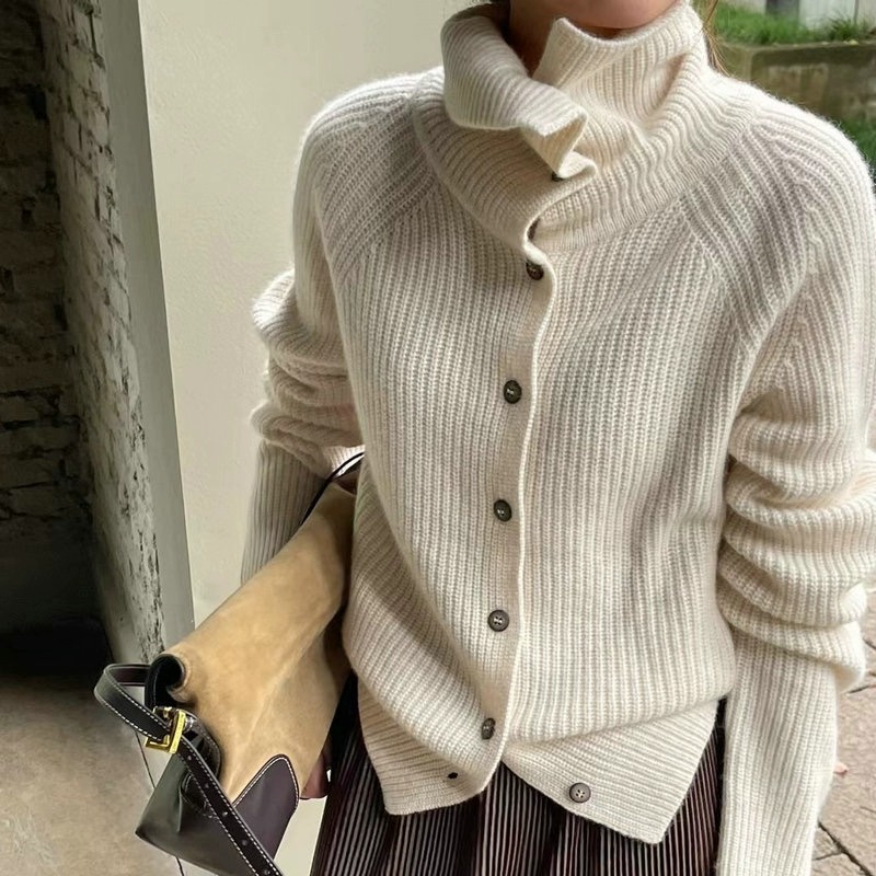 터틀넥 카디건 숙녀 100% 순수 모직 스웨터 가을,  - Wool Coat Peacoat 리뷰 및 가격